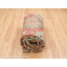 Load image into Gallery viewer, 12&#39;2&quot;x12&#39;2&quot; Terracotta Red, Hand Knotted Antiqued Fine Heriz Re-Creation, Natural Dyes Dense Weave, Extra Soft Wool, Square Oriental Rug FWR393060