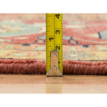 Load image into Gallery viewer, 12&#39;2&quot;x12&#39;2&quot; Terracotta Red, Hand Knotted Antiqued Fine Heriz Re-creation, Natural Dyes Dense Weave, Extra Soft Wool, Square Oriental Rug FWR393060