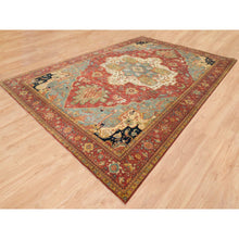 Load image into Gallery viewer, 12&#39;1&quot;x18&#39;2&quot; Terracotta Red, Densely Woven 100% Wool, Hand Knotted Antiqued Fine Heriz Re-creation, Natural Dyes, Oversized Oriental Rug FWR393066