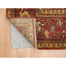 Load image into Gallery viewer, 12&#39;1&quot;x18&#39;2&quot; Terracotta Red, Densely Woven 100% Wool, Hand Knotted Antiqued Fine Heriz Re-creation, Natural Dyes, Oversized Oriental Rug FWR393066