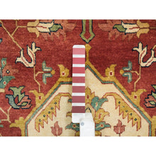Load image into Gallery viewer, 12&#39;1&quot;x18&#39;2&quot; Terracotta Red, Densely Woven 100% Wool, Hand Knotted Antiqued Fine Heriz Re-creation, Natural Dyes, Oversized Oriental Rug FWR393066