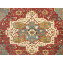 Load image into Gallery viewer, 12&#39;1&quot;x18&#39;2&quot; Terracotta Red, Densely Woven 100% Wool, Hand Knotted Antiqued Fine Heriz Re-creation, Natural Dyes, Oversized Oriental Rug FWR393066