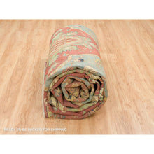 Load image into Gallery viewer, 12&#39;1&quot;x18&#39;2&quot; Terracotta Red, Densely Woven 100% Wool, Hand Knotted Antiqued Fine Heriz Re-creation, Natural Dyes, Oversized Oriental Rug FWR393066