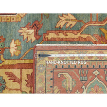 Load image into Gallery viewer, 12&#39;1&quot;x18&#39;2&quot; Terracotta Red, Densely Woven 100% Wool, Hand Knotted Antiqued Fine Heriz Re-creation, Natural Dyes, Oversized Oriental Rug FWR393066
