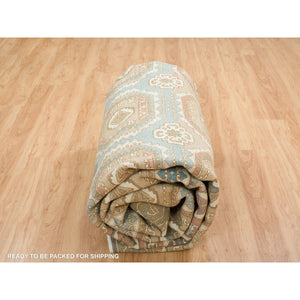10'x14' Turquoise/brown, Hand Spun Ghazni Wool, Natural Dyes, Caucasian Gul Motifs With A Distinct Abrash  Oriental Rug FWR393234