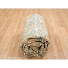 Load image into Gallery viewer, 10&#39;x14&#39; Turquoise/brown, Hand Spun Ghazni Wool, Natural Dyes, Caucasian Gul Motifs With A Distinct Abrash  Oriental Rug FWR393234