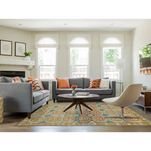 Load image into Gallery viewer, 8&#39;3&quot;x10&#39; Turquoise/brown, Hand Knotted, Natural Dyes, Soft And Lush Pile, Caucasian Gul Motifs With A Distinct Abrash Oriental Rug FWR393270