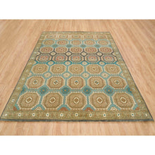 Load image into Gallery viewer, 8&#39;3&quot;x10&#39; Turquoise/brown, Hand Knotted, Natural Dyes, Soft And Lush Pile, Caucasian Gul Motifs With A Distinct Abrash Oriental Rug FWR393270