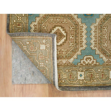 Load image into Gallery viewer, 8&#39;3&quot;x10&#39; Turquoise/brown, Hand Knotted, Natural Dyes, Soft And Lush Pile, Caucasian Gul Motifs With A Distinct Abrash Oriental Rug FWR393270