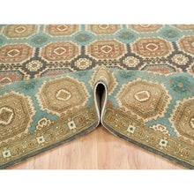 Load image into Gallery viewer, 8&#39;3&quot;x10&#39; Turquoise/brown, Hand Knotted, Natural Dyes, Soft And Lush Pile, Caucasian Gul Motifs With A Distinct Abrash Oriental Rug FWR393270