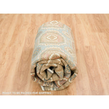 Load image into Gallery viewer, 8&#39;3&quot;x10&#39; Turquoise/brown, Hand Knotted, Natural Dyes, Soft And Lush Pile, Caucasian Gul Motifs With A Distinct Abrash Oriental Rug FWR393270