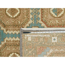 Load image into Gallery viewer, 8&#39;3&quot;x10&#39; Turquoise/brown, Hand Knotted, Natural Dyes, Soft And Lush Pile, Caucasian Gul Motifs With A Distinct Abrash Oriental Rug FWR393270