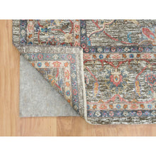 Load image into Gallery viewer, 8&#39;x10&#39;1&quot; Taupe, Hand Knotted, Persian Scrolls Leaf And Flower Design, Striae Pattern, Silk With Textured Wool, Oriental Rug FWR393276