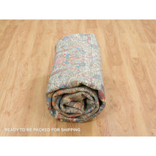 Load image into Gallery viewer, 8&#39;x10&#39;1&quot; Taupe, Hand Knotted, Persian Scrolls Leaf And Flower Design, Striae Pattern, Silk With Textured Wool, Oriental Rug FWR393276