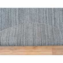Load image into Gallery viewer, 8&#39;x8&#39; Arsenic Gray, Modern Striae Design, All Wool Hand Loomed, Soft Pile, Round Oriental Rug FWR393312