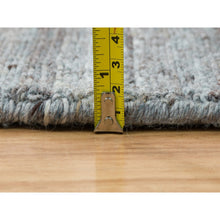 Load image into Gallery viewer, 8&#39;x8&#39; Arsenic Gray, Modern Striae Design, All Wool Hand Loomed, Soft Pile, Round Oriental Rug FWR393312