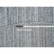 Load image into Gallery viewer, 8&#39;x8&#39; Arsenic Gray, Modern Striae Design, All Wool Hand Loomed, Soft Pile, Round Oriental Rug FWR393312