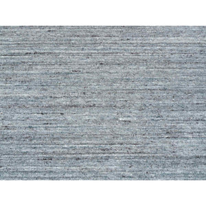 9'x12' Arsenic Gray, Soft and Vibrant Pile, Hand Loomed, Modern Striae Design, Organic Wool, Oriental Rug FWR393318
