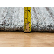 Load image into Gallery viewer, 9&#39;x12&#39; Arsenic Gray, Soft and Vibrant Pile, Hand Loomed, Modern Striae Design, Organic Wool, Oriental Rug FWR393318