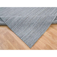 Load image into Gallery viewer, 8&#39;1&quot;x10&#39; Arsenic Gray, Hand Loomed, Modern Striae Design, Soft Pile Organic Wool, Oriental Rug FWR393330