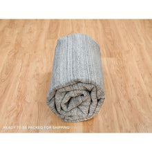 Load image into Gallery viewer, 8&#39;1&quot;x10&#39; Arsenic Gray, Hand Loomed, Modern Striae Design, Soft Pile Organic Wool, Oriental Rug FWR393330