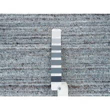 Load image into Gallery viewer, 2&#39;7&quot;x14&#39; Arsenic Gray, Pure Wool Thick And Plush, Hand Loomed, Modern Striae Design, Tone On Tone, Runner Oriental Rug FWR393342