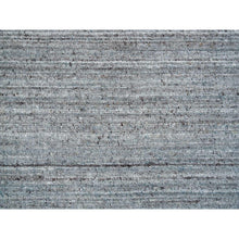 Load image into Gallery viewer, 2&#39;7&quot;x14&#39; Arsenic Gray, Pure Wool Thick And Plush, Hand Loomed, Modern Striae Design, Tone On Tone, Runner Oriental Rug FWR393342