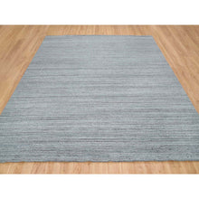 Load image into Gallery viewer, 12&#39;x12&#39; Arsenic Gray, Hand Loomed, Modern Striae Design, Soft and Vibrant Pile, Tone on Tone, Pure Wool, Square Oriental Rug FWR393348