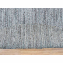 Load image into Gallery viewer, 11&#39;10&quot;x11&#39;10&quot; Arsenic Gray, Thick And Plush Plain Hand Loomed, Modern Striae Design, Organic Wool Soft Pile, Round Oriental Rug FWR393354