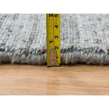 Load image into Gallery viewer, 11&#39;10&quot;x11&#39;10&quot; Arsenic Gray, Thick And Plush Plain Hand Loomed, Modern Striae Design, Organic Wool Soft Pile, Round Oriental Rug FWR393354