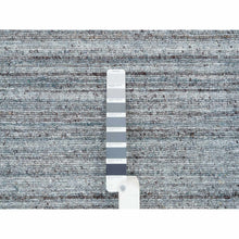 Load image into Gallery viewer, 8&#39;1&quot;x8&#39;1&quot;Arsenic Gray, 100% Wool Hand Loomed, Modern Striae Design Soft Pile, Square Oriental Rug FWR393366