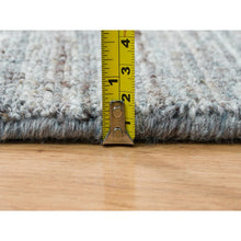 Load image into Gallery viewer, 8&#39;1&quot;x8&#39;1&quot;Arsenic Gray, 100% Wool Hand Loomed, Modern Striae Design Soft Pile, Square Oriental Rug FWR393366