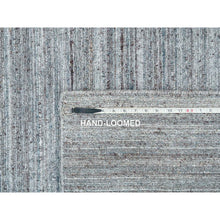 Load image into Gallery viewer, 8&#39;1&quot;x8&#39;1&quot;Arsenic Gray, 100% Wool Hand Loomed, Modern Striae Design Soft Pile, Square Oriental Rug FWR393366