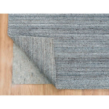 Load image into Gallery viewer, 10&#39;1&quot;x10&#39;1&quot; Arsenic Gray, All Wool Hand Loomed, Modern Striae Design Soft Pile, Square Oriental Rug FWR393372