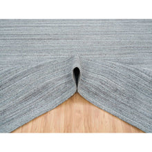 Load image into Gallery viewer, 10&#39;1&quot;x10&#39;1&quot; Arsenic Gray, All Wool Hand Loomed, Modern Striae Design Soft Pile, Square Oriental Rug FWR393372