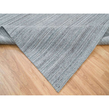 Load image into Gallery viewer, 10&#39;1&quot;x10&#39;1&quot; Arsenic Gray, All Wool Hand Loomed, Modern Striae Design Soft Pile, Square Oriental Rug FWR393372