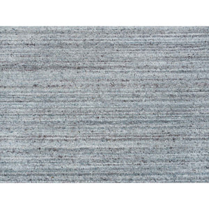 10'1"x10'1" Arsenic Gray, All Wool Hand Loomed, Modern Striae Design Soft Pile, Square Oriental Rug FWR393372