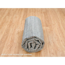 Load image into Gallery viewer, 10&#39;1&quot;x10&#39;1&quot; Arsenic Gray, All Wool Hand Loomed, Modern Striae Design Soft Pile, Square Oriental Rug FWR393372