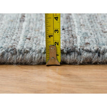 Load image into Gallery viewer, 10&#39;1&quot;x10&#39;1&quot; Arsenic Gray, All Wool Hand Loomed, Modern Striae Design Soft Pile, Square Oriental Rug FWR393372