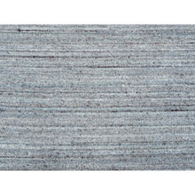 Load image into Gallery viewer, 10&#39;1&quot;x10&#39;1&quot; Arsenic Gray, Pure Wool Hand Loomed, Modern Striae Design, Soft Pile, Round Oriental Rug FWR393378