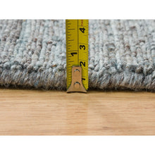 Load image into Gallery viewer, 10&#39;1&quot;x10&#39;1&quot; Arsenic Gray, Pure Wool Hand Loomed, Modern Striae Design, Soft Pile, Round Oriental Rug FWR393378
