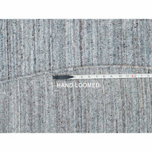Load image into Gallery viewer, 10&#39;1&quot;x10&#39;1&quot; Arsenic Gray, Pure Wool Hand Loomed, Modern Striae Design, Soft Pile, Round Oriental Rug FWR393378