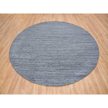 Load image into Gallery viewer, 10&#39;x10&#39; Natural Wool, Modern Striae, Tone On Tone, Soft Pile, Thick Round Hand Loomed, Oriental Rug FWR393384