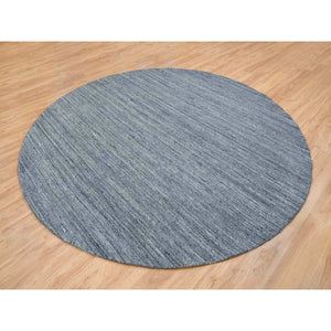 10'x10' Natural Wool, Modern Striae, Tone on tone, Soft Pile, Thick Round Hand Loomed, Oriental Rug FWR393384