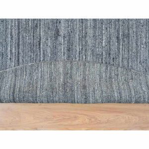 10'x10' Natural Wool, Modern Striae, Tone on tone, Soft Pile, Thick Round Hand Loomed, Oriental Rug FWR393384
