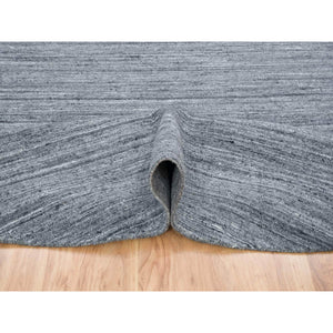 10'x10' Natural Wool, Modern Striae, Tone on tone, Soft Pile, Thick Round Hand Loomed, Oriental Rug FWR393384