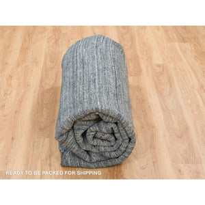 10'x10' Natural Wool, Modern Striae, Tone on tone, Soft Pile, Thick Round Hand Loomed, Oriental Rug FWR393384