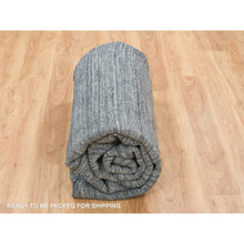 Load image into Gallery viewer, 10&#39;x10&#39; Natural Wool, Modern Striae, Tone On Tone, Soft Pile, Thick Round Hand Loomed, Oriental Rug FWR393384