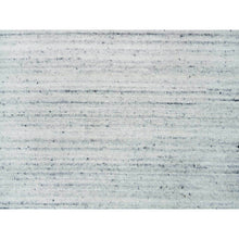 Load image into Gallery viewer, 2&#39;8&quot;x14&#39; Ivory, Plain Modern Striae Design, Soft and Vibrant Pile, Organic Wool, Hand Loomed, Runner Oriental Rug FWR393414
