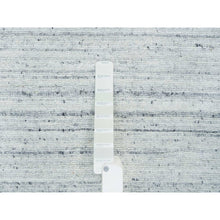 Load image into Gallery viewer, 2&#39;8&quot;x13&#39;10&quot; Ivory, Pure Wool, Vegetable Dyes, Hand Loomed, Plain Modern Striae Design, Runner Soft Pile, Oriental Rug FWR393420